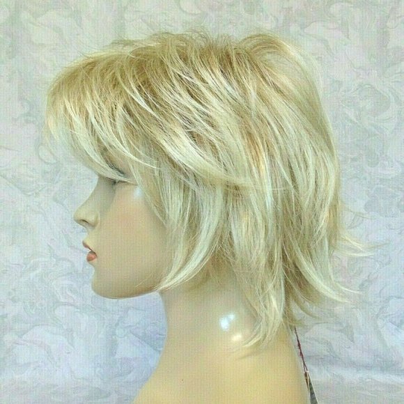 NEW Short Light  Blonde Stylish Flip Up Wig main image 8